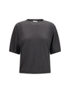 short-sleeve cashmere and silk sweater