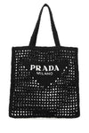 Logo Embroidered Crochet Raffia Tote