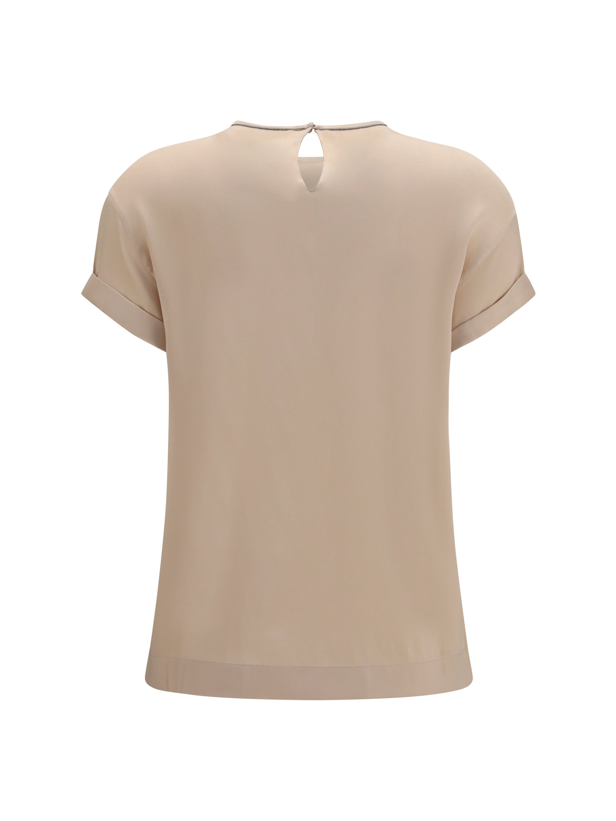 BRUNELLO CUCINELLI L silk blouse with monili chain