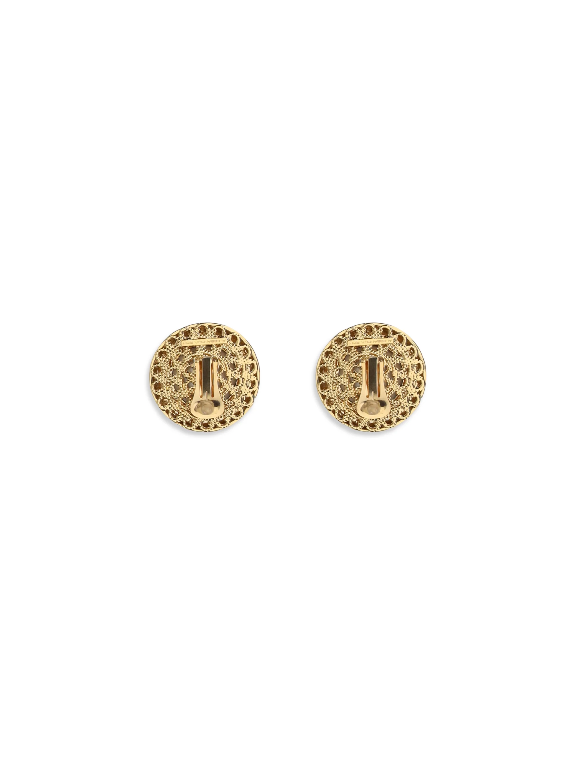 round crystal clip-on earrings