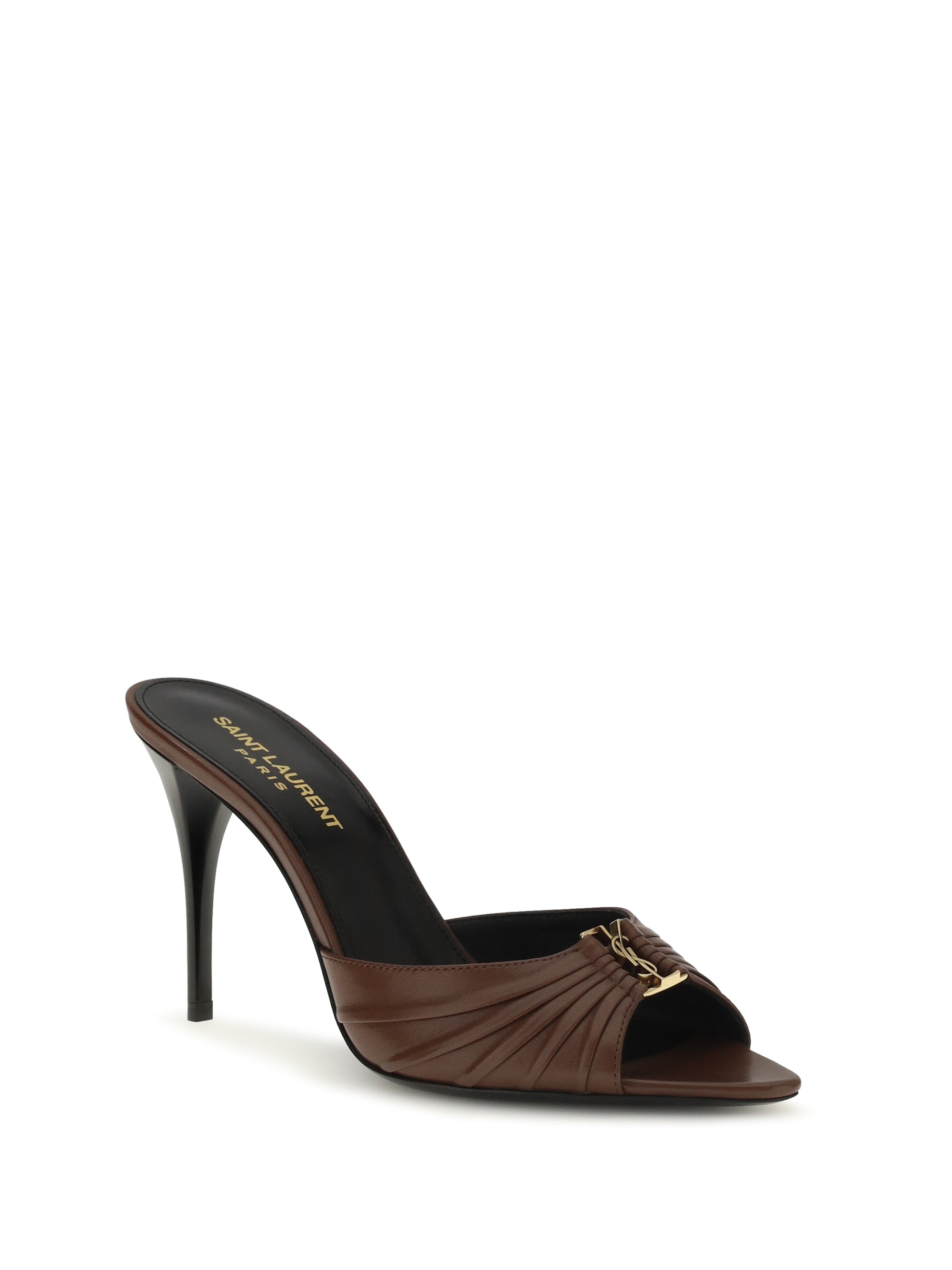 SAINT LAURENT 36 babylone smooth leather mules