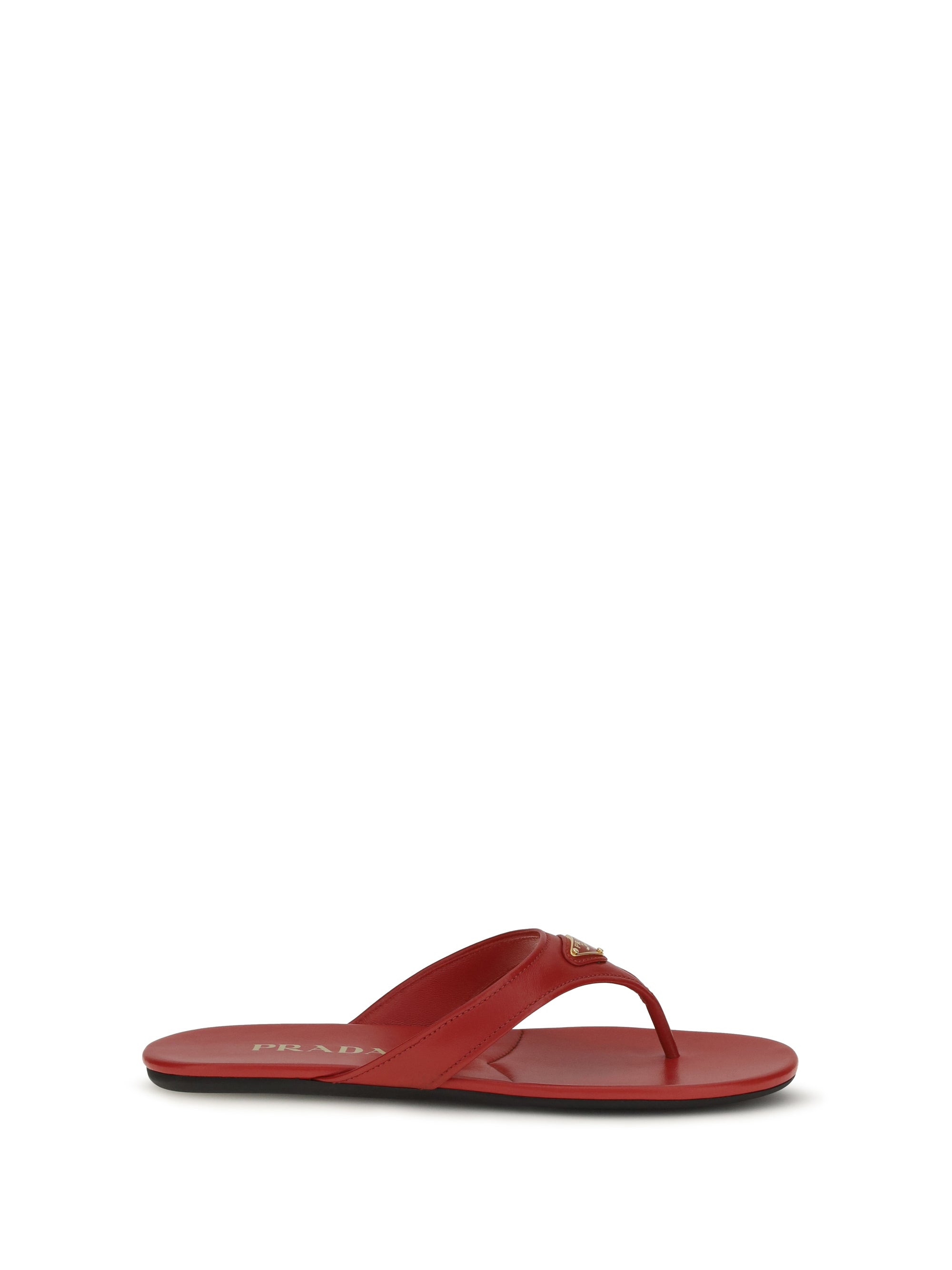PRADA 37.5 patent leather thong sandals