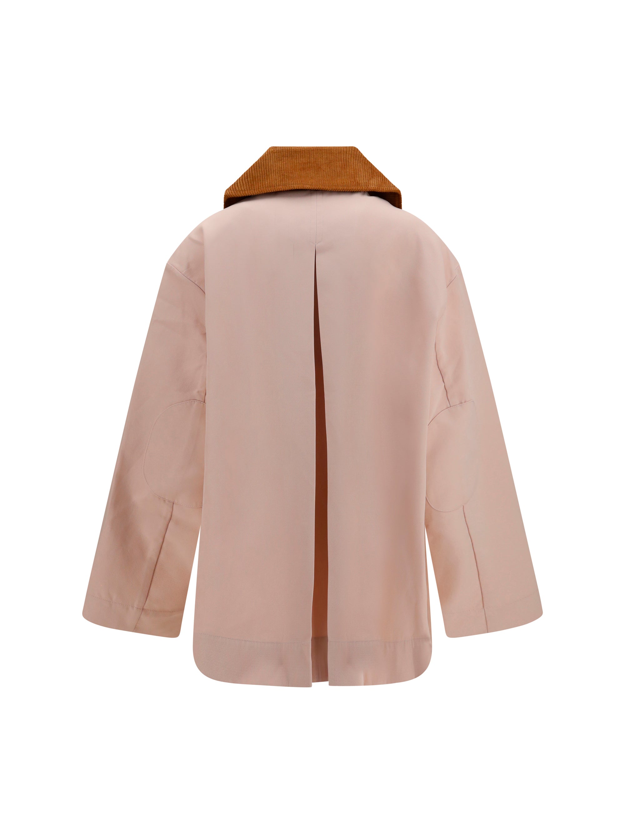 GANNI S-M twill jacket with suede details