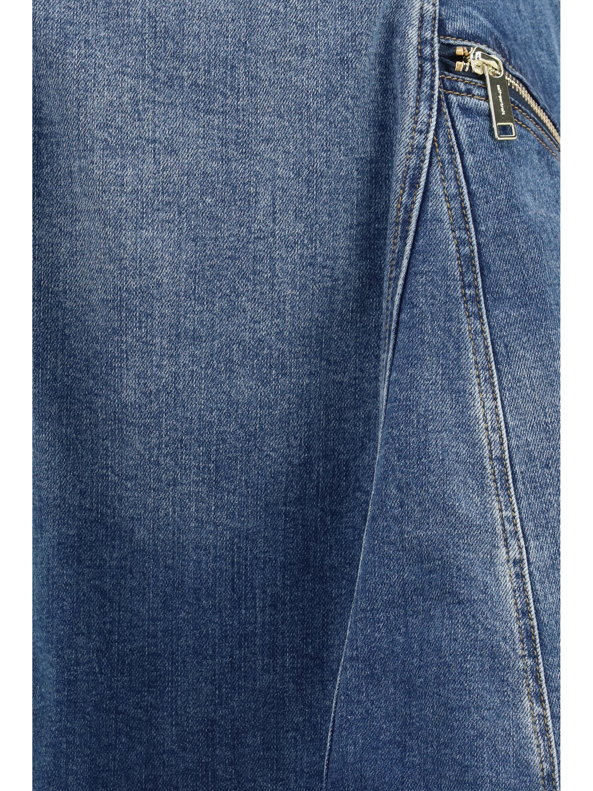 denim flared mini dress