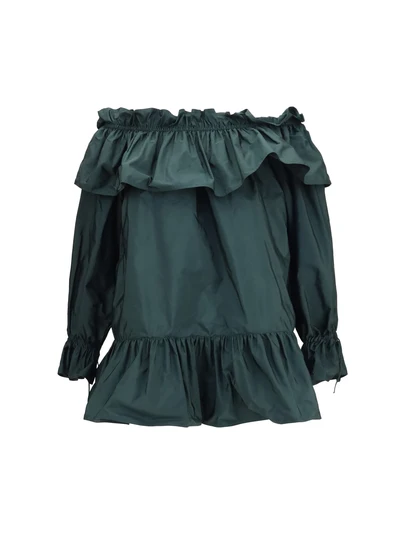 ruffled nylon poplin dress