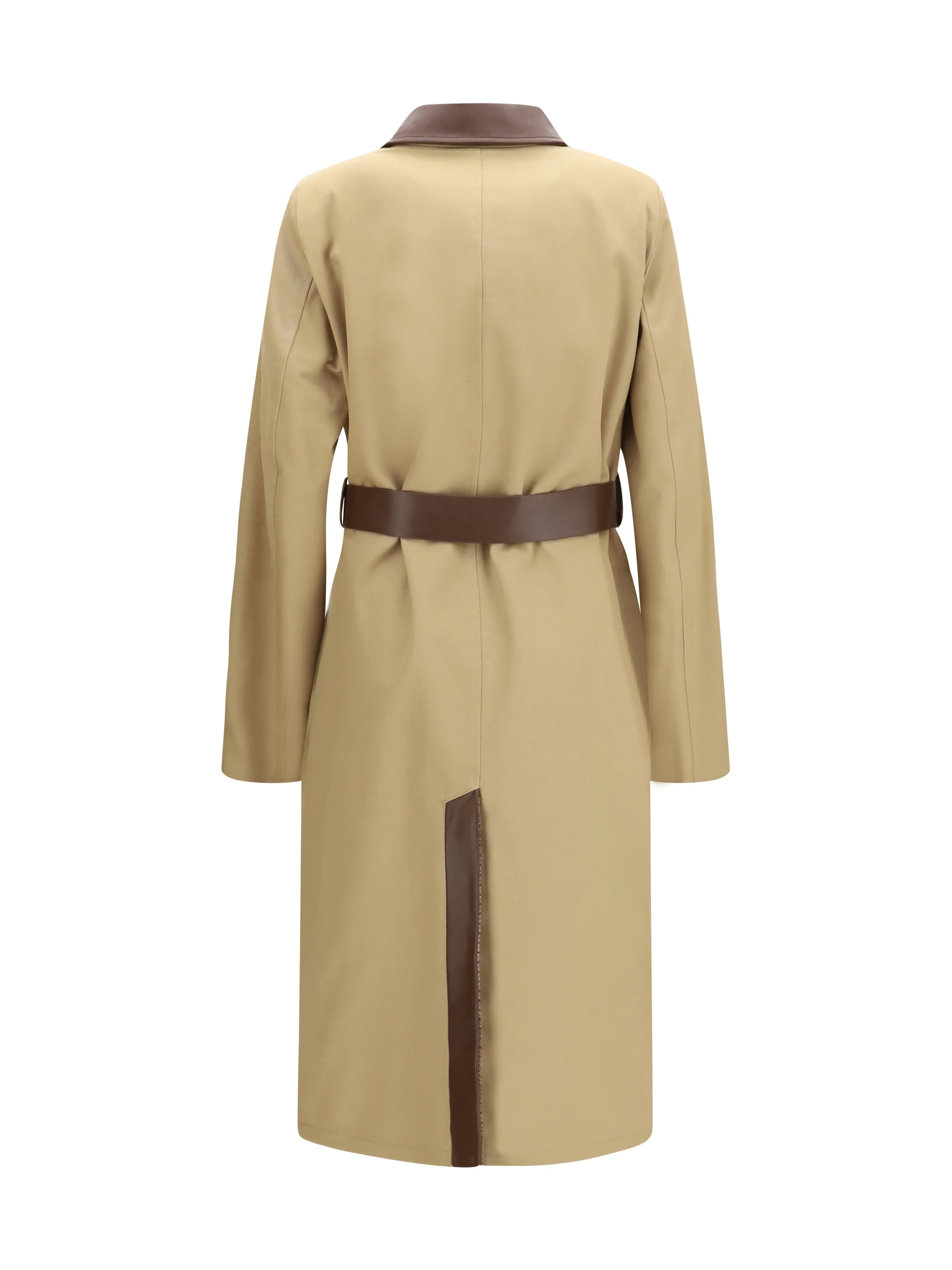 reversible cotton gabardine and cashmere pied-de-poule trench coat