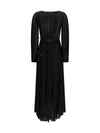 buttoned sheer long dress