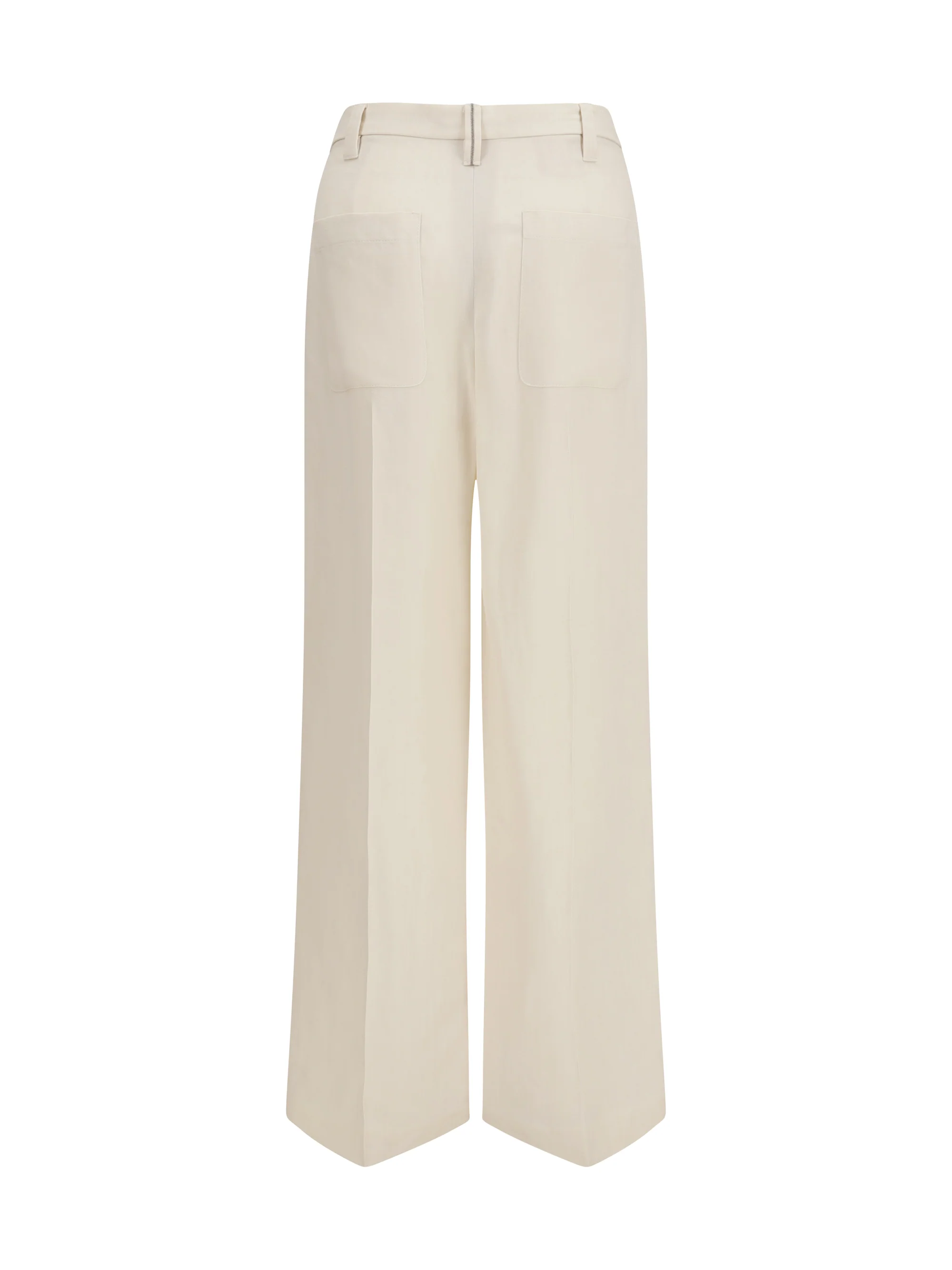 wide pants in fluid twill