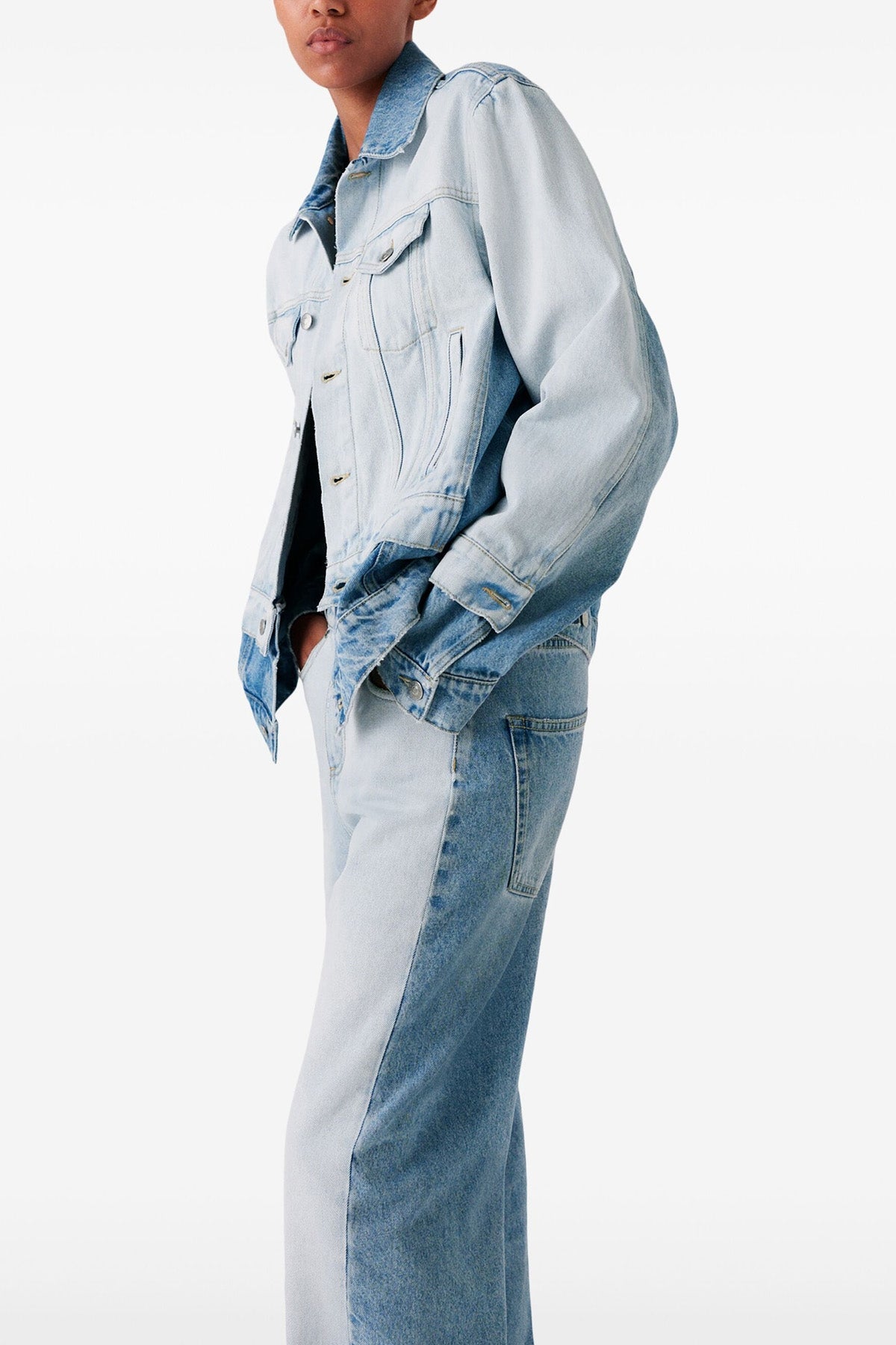 STELLA MCCARTNEY 25 two-tone layered cotton denim jeans