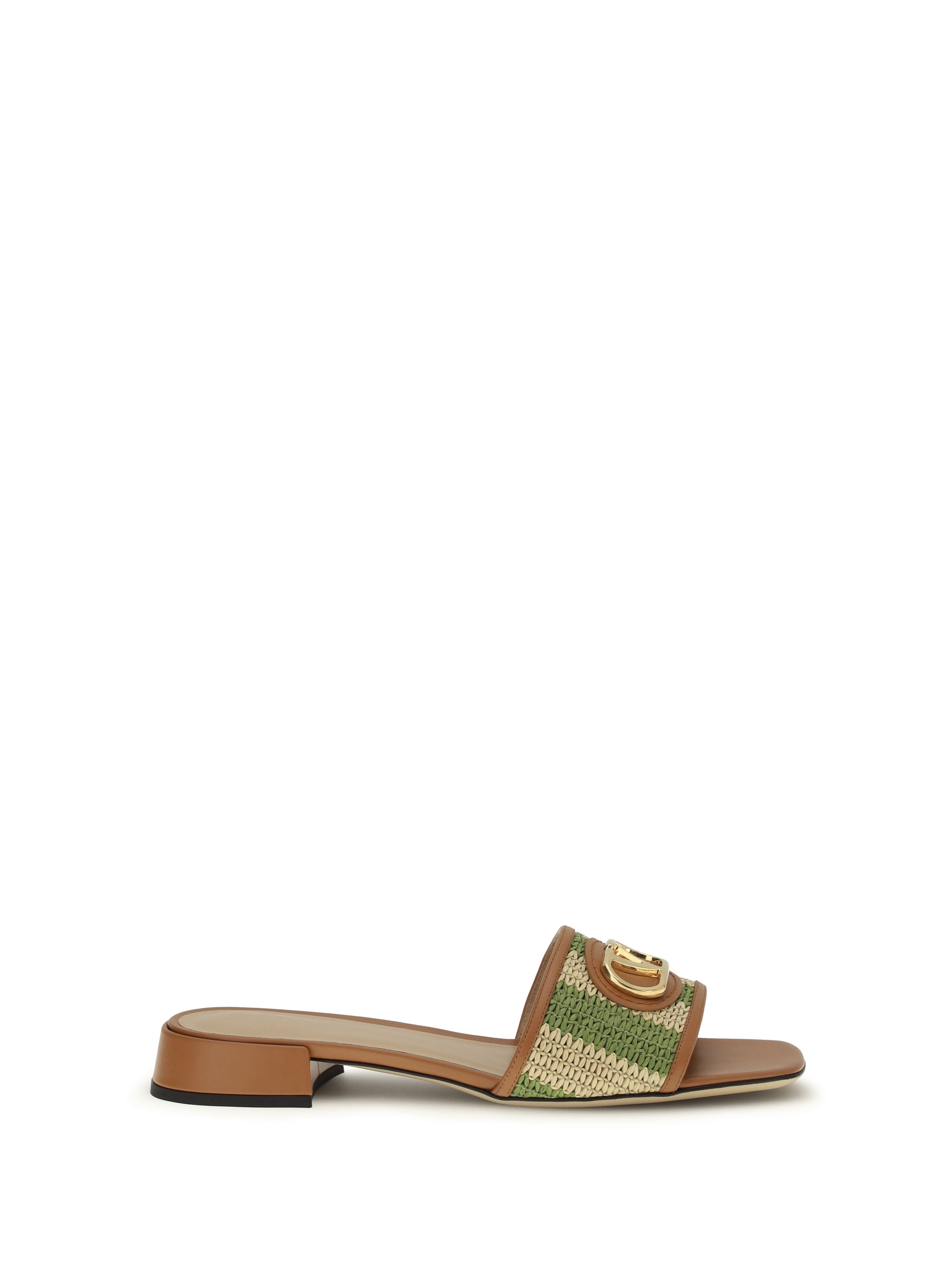 vlogo signature raffia slide sandals