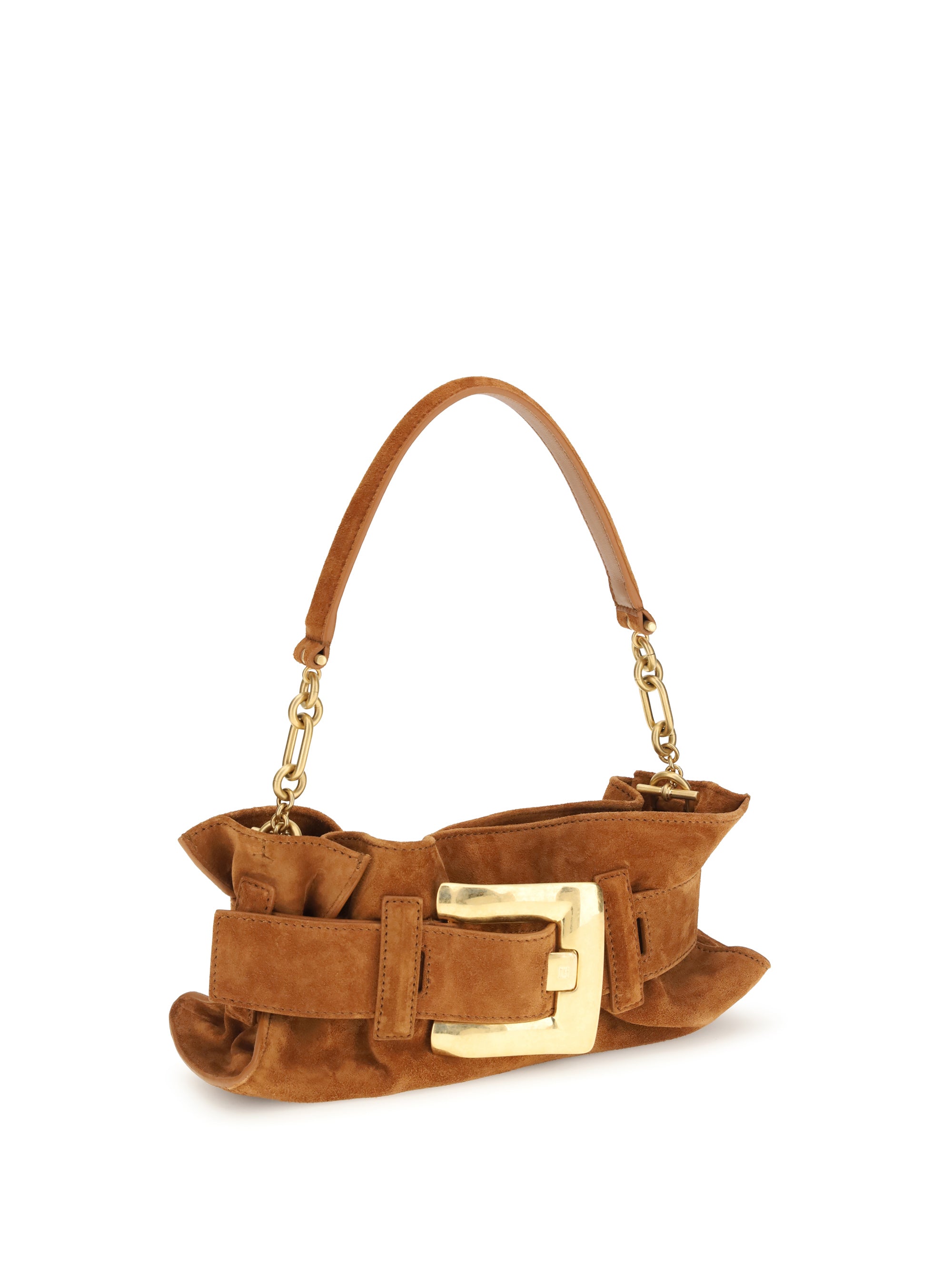 BALMAIN OS anthem mini bag in suede leather