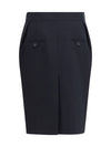 pleated midi skirt