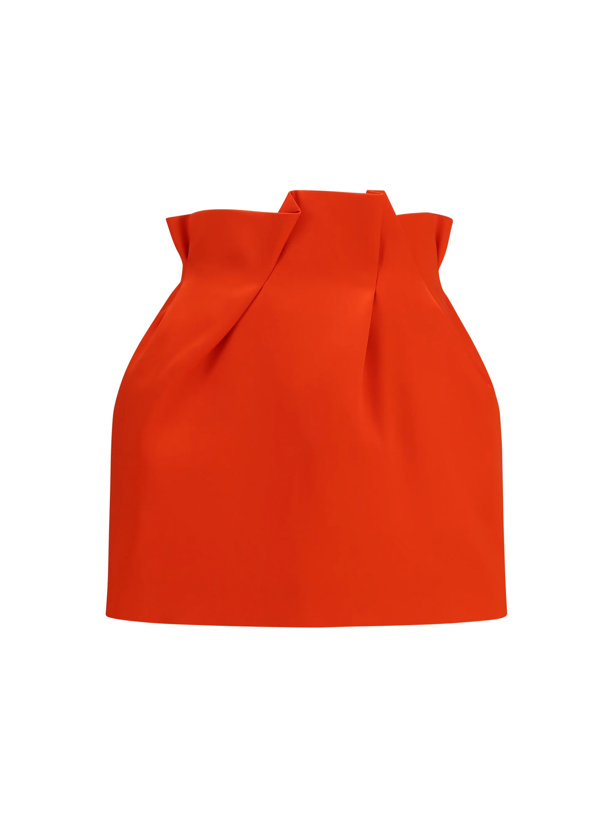 silk mini skirt with ruffled waist
