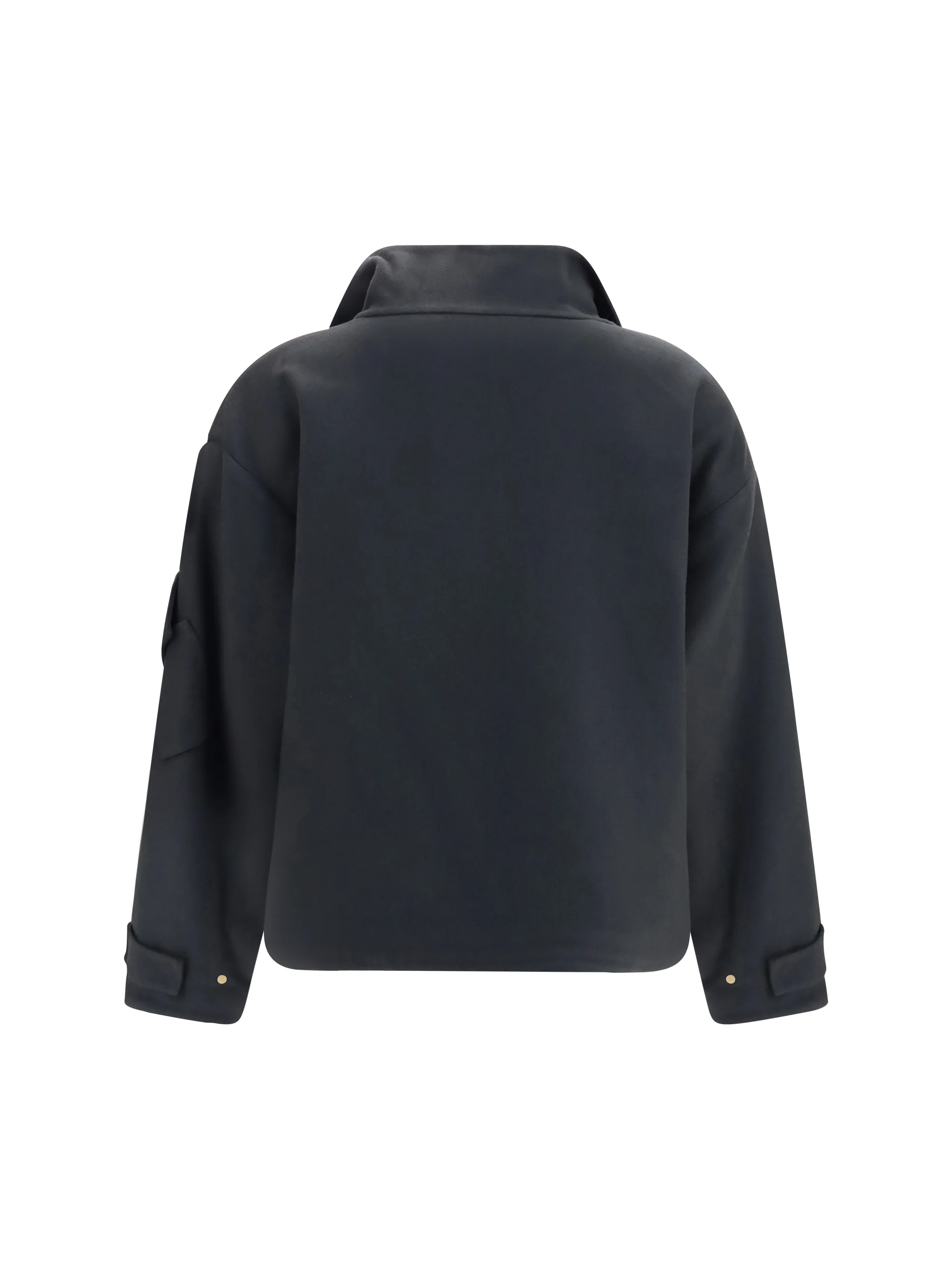 GIORGIO ARMANI 44 coat caban in double cashmere blouson with high collar