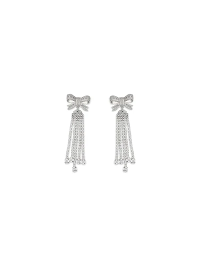 crystal bow drop earrings