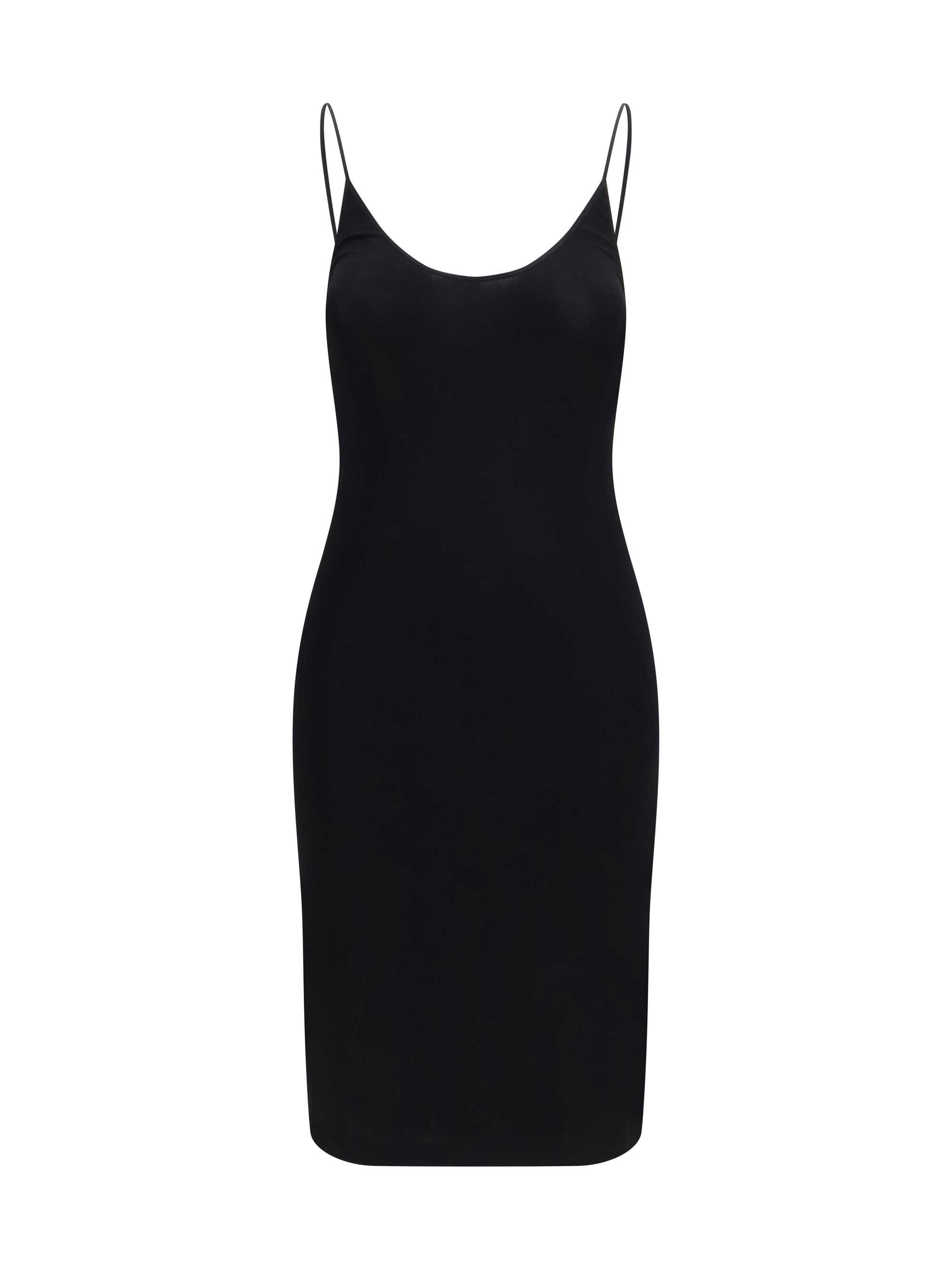 SAINT LAURENT L cassandre open-back ribbed-knit dress