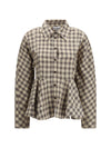check flannel peplum shirt