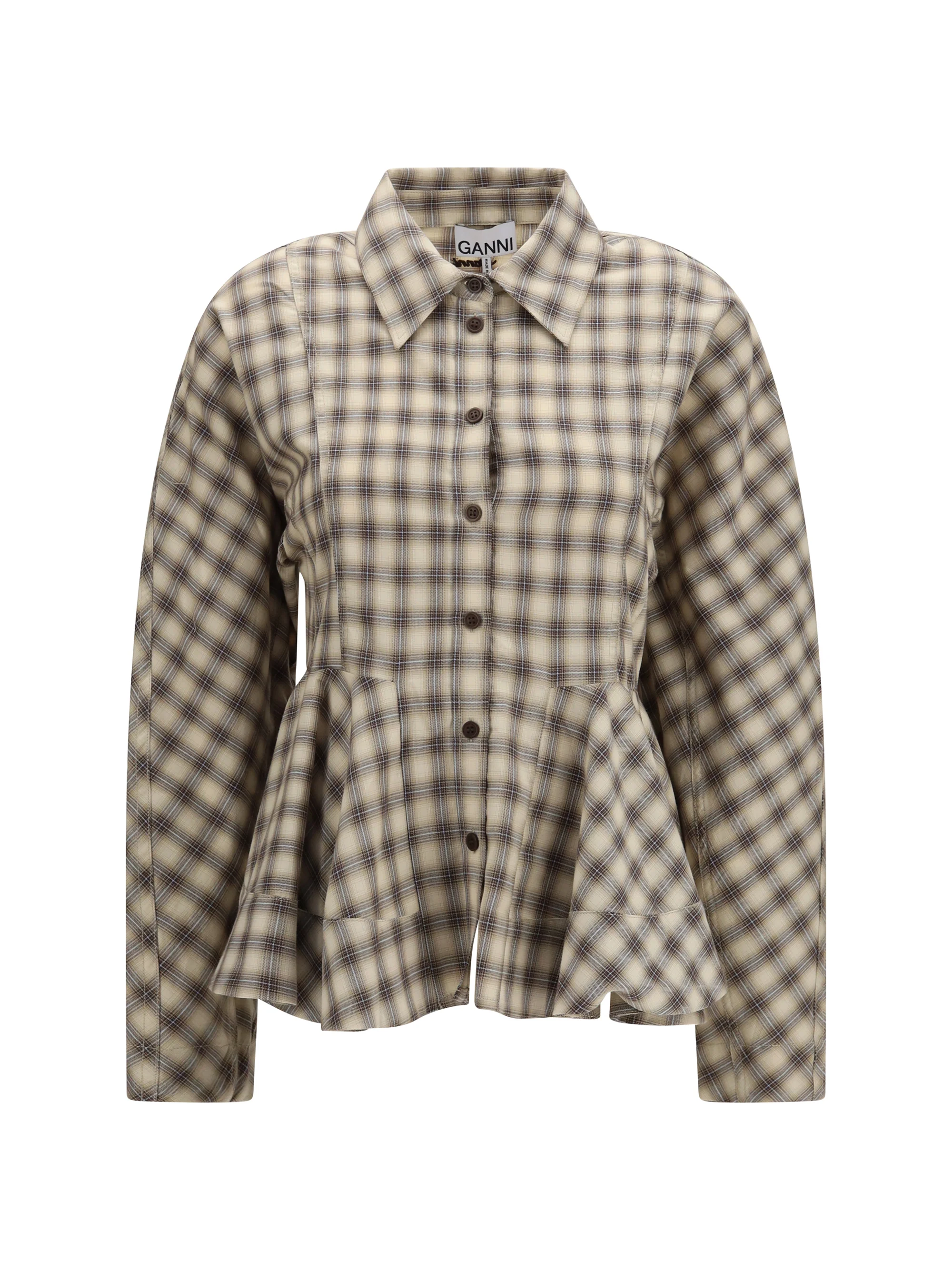 check flannel peplum shirt