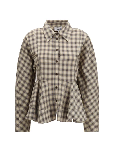 check flannel peplum shirt
