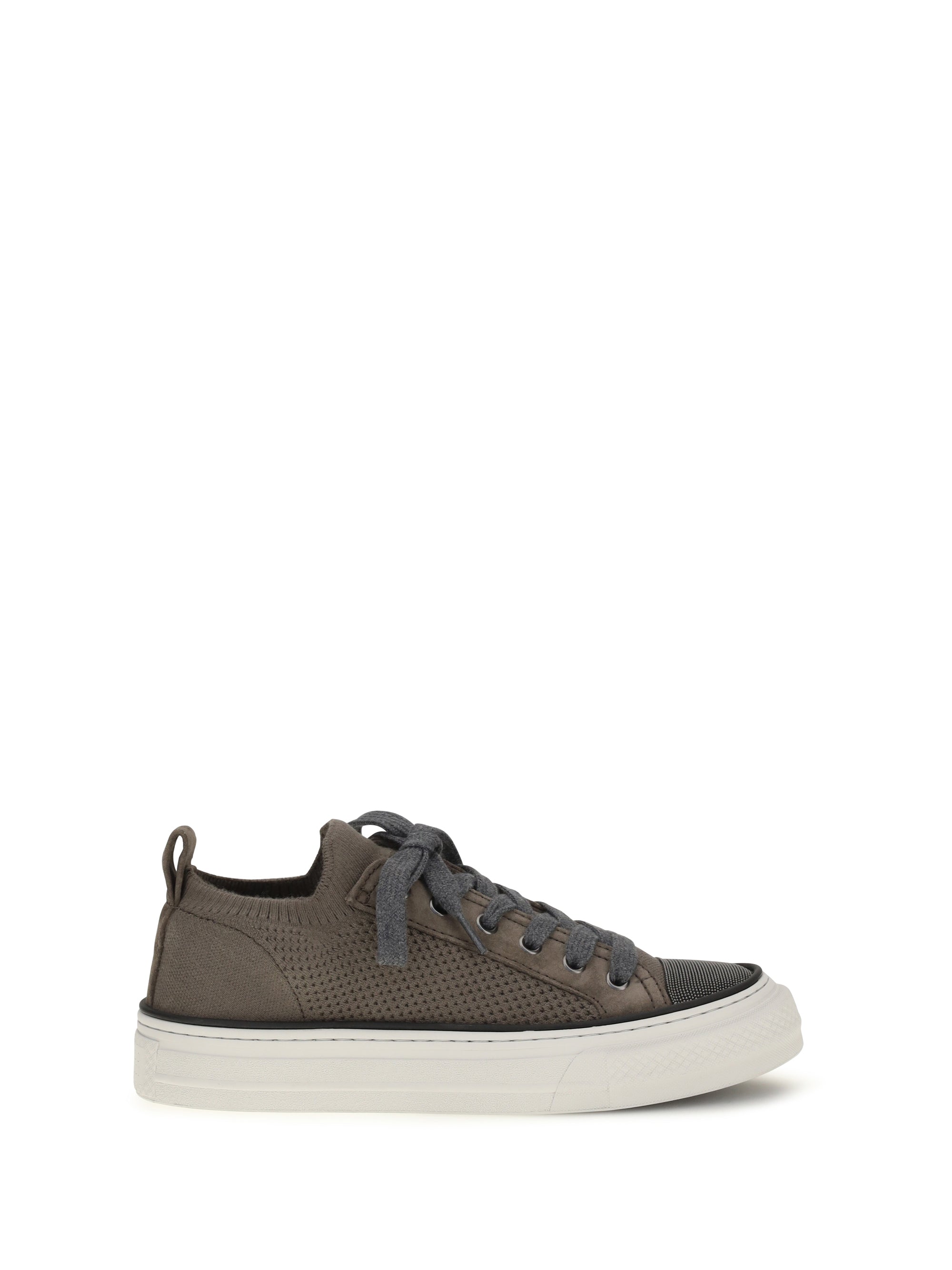 BRUNELLO CUCINELLI 37 cotton knit and suede sneakers