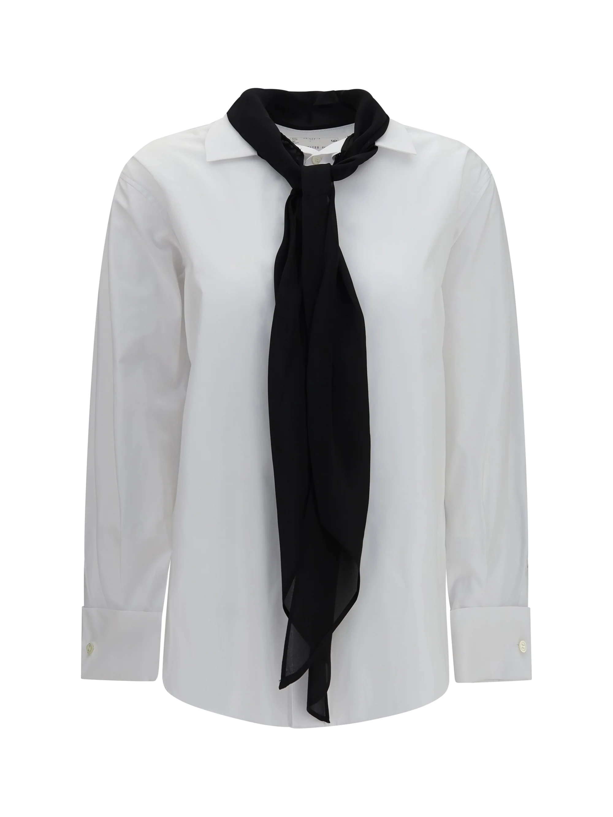 cotton poplin scarf shirt