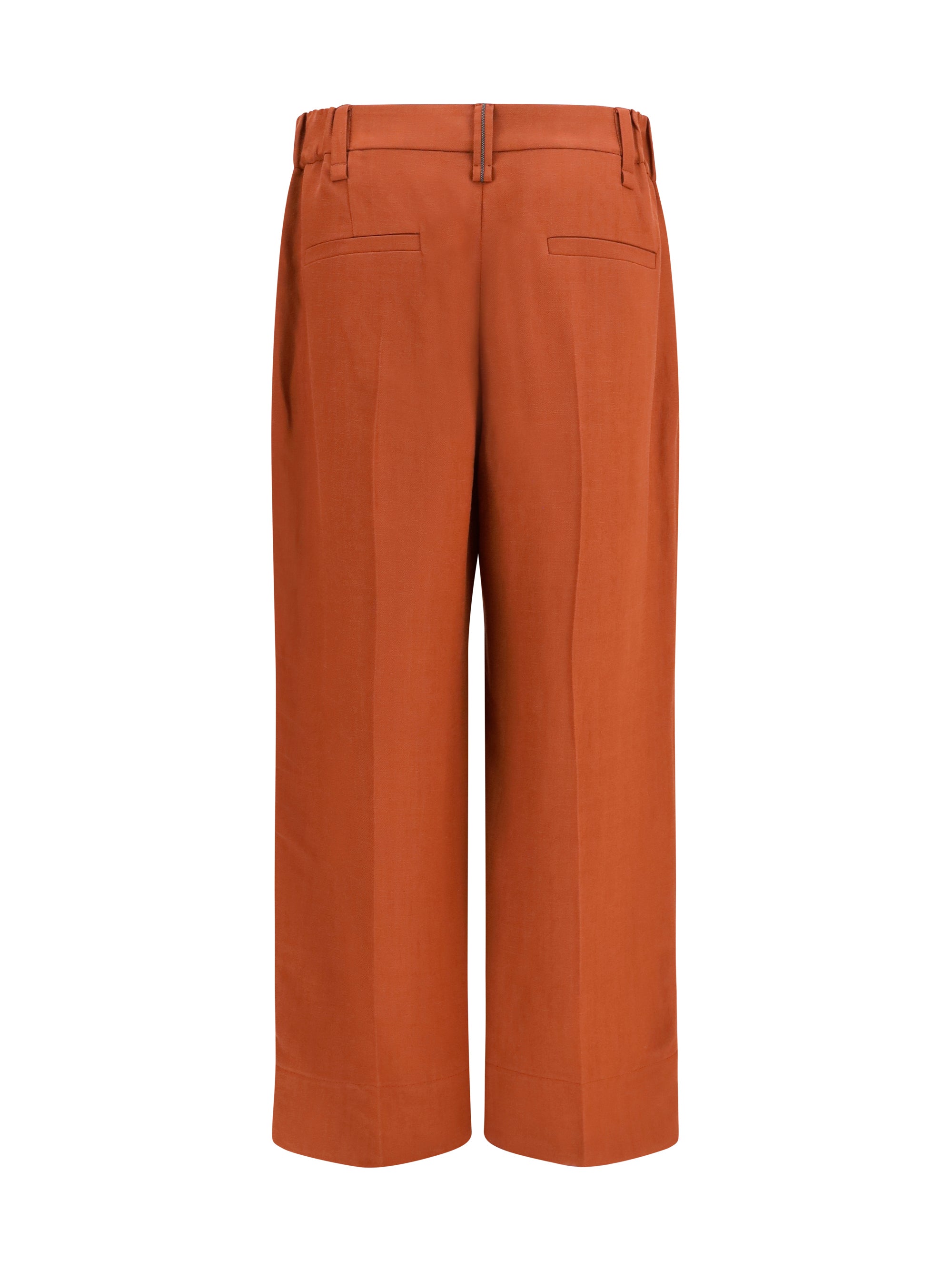 BRUNELLO CUCINELLI 44 cigarette pants in fluid viscose and linen twill