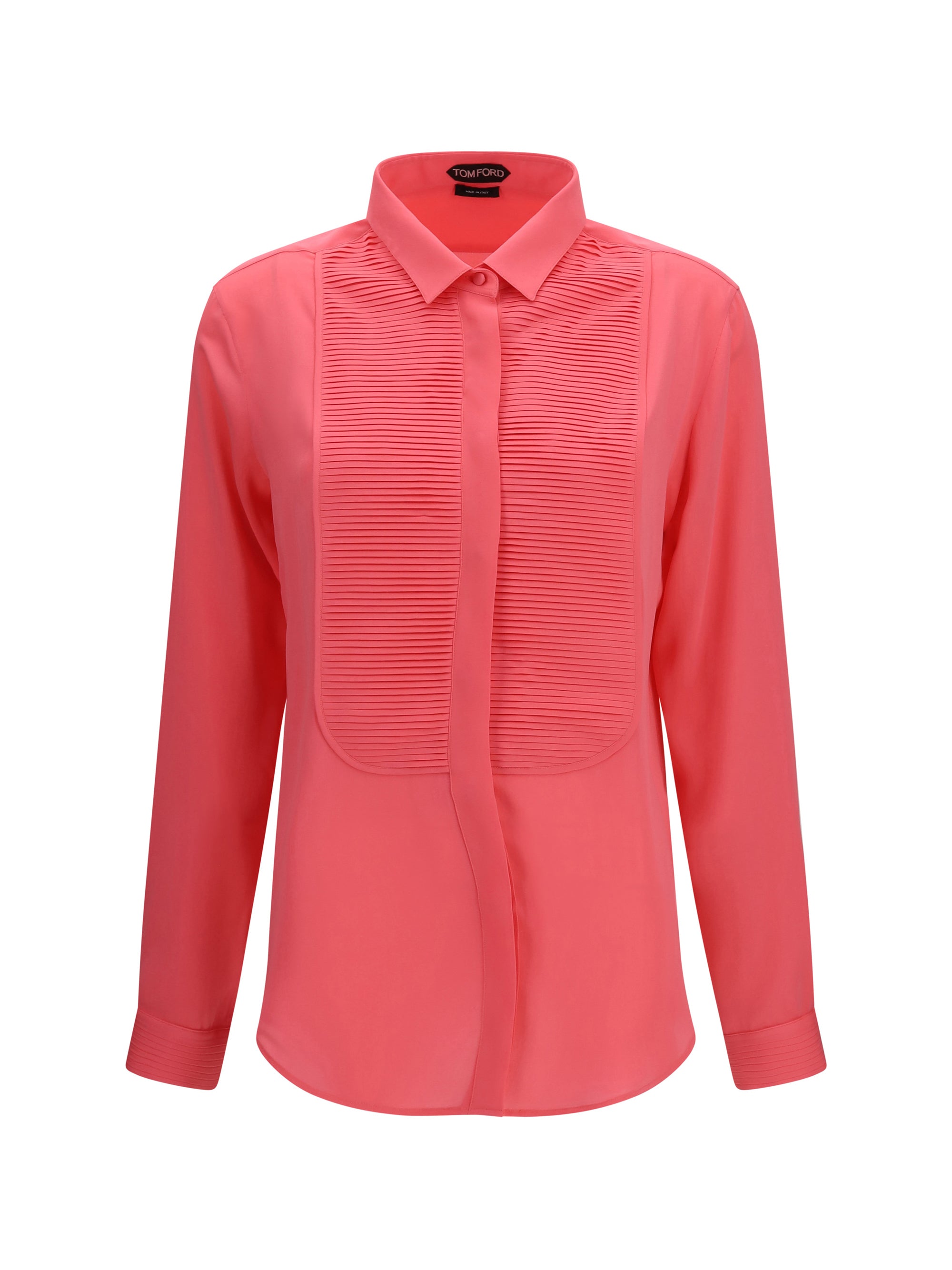 TOM FORD 38 tuxedo shirt in silk with pleated bib