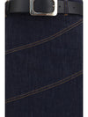 denim midi skirt with belt