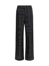 silk monogram pants