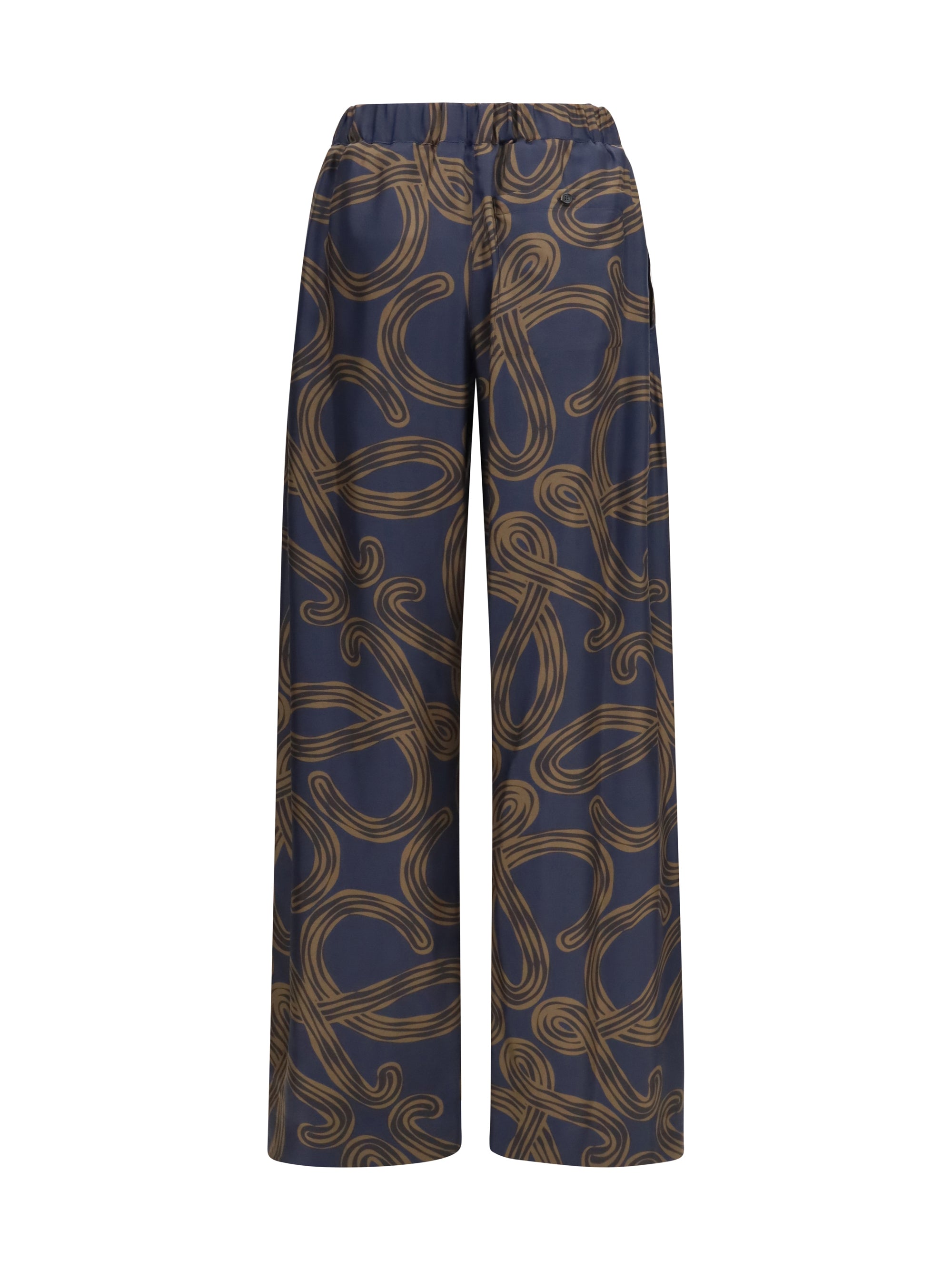 LOEWE M lightweight printed silk twill pants