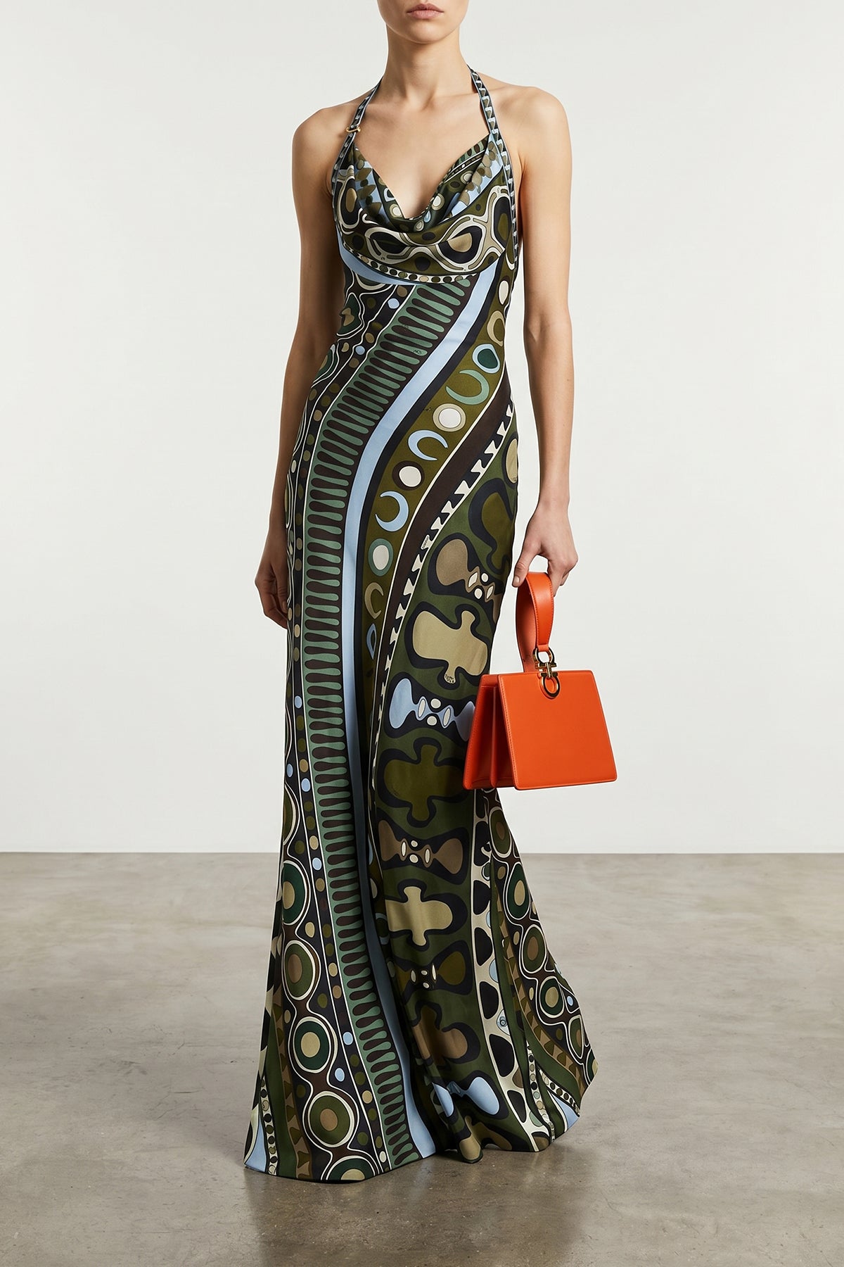 PUCCI 42 long dress in soleil print satin