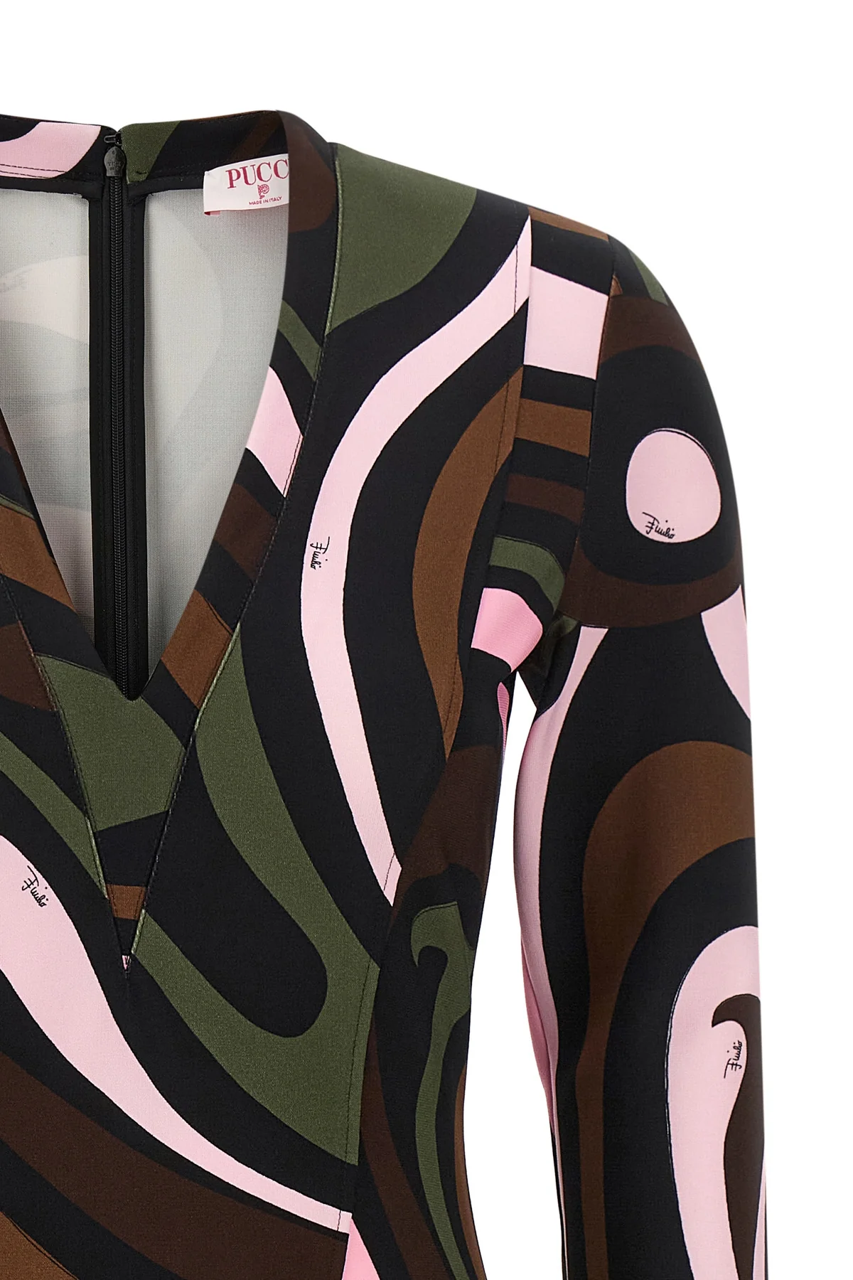 the pucci mini dress defines a structured silhouette through impeccable sartoria