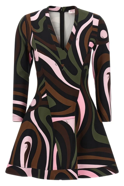 the pucci mini dress defines a structured silhouette through impeccable sartoria