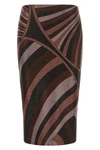 the pucci midi skirt defines a tight silhouette through a sophisticated processi