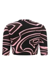 the pucci wool blend cropped cardigan defines a new concept of tailored knitwear