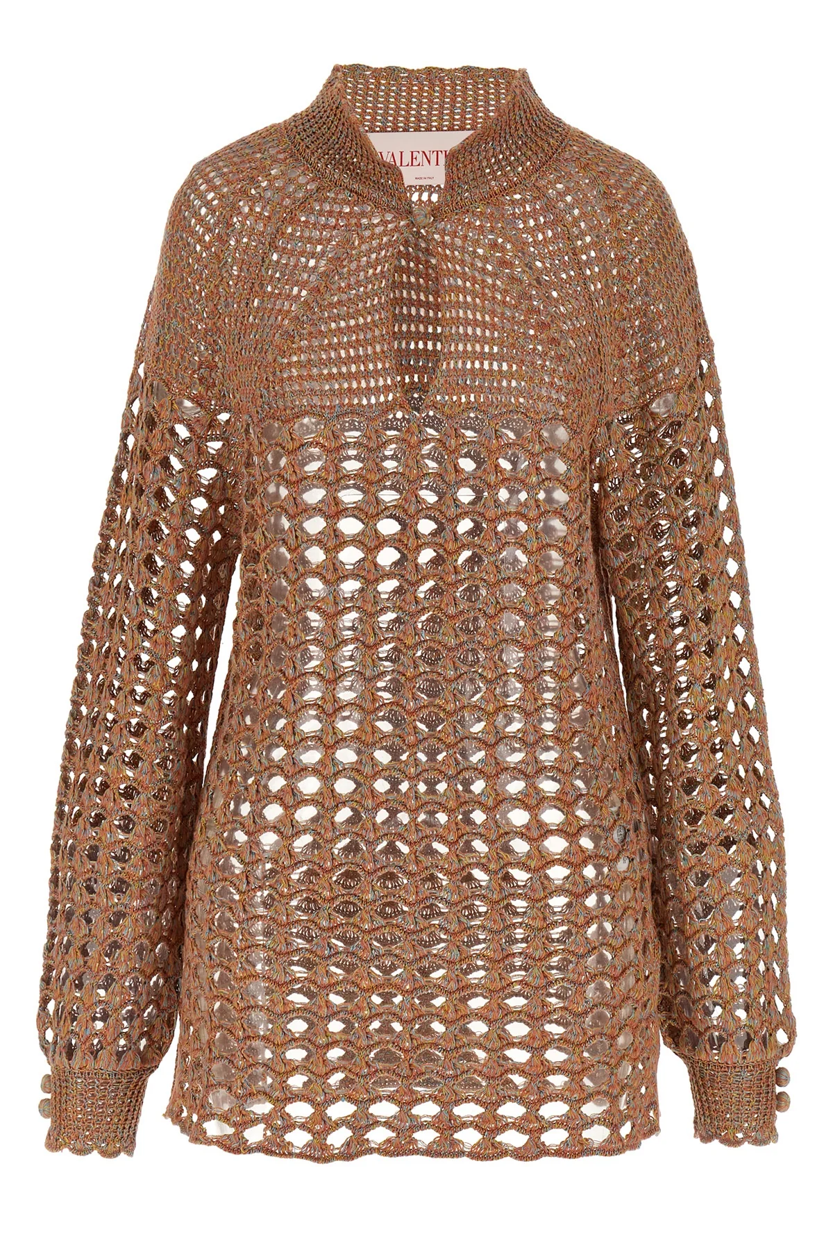 openwork linen blend sweater