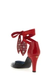 foliefoliage pumps in two-tone abrasive calf leather