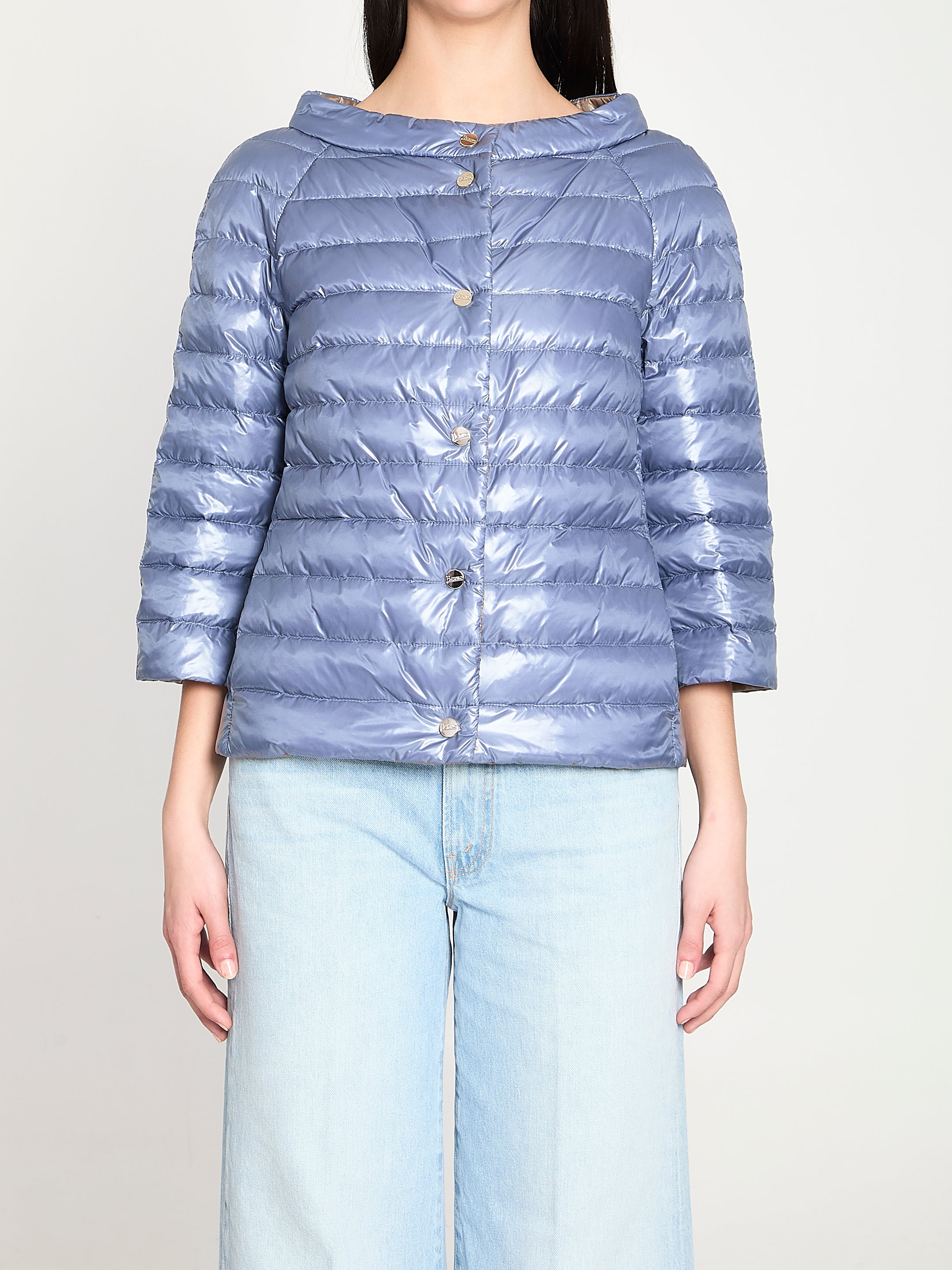 HERNO 40 reversible short down jacket