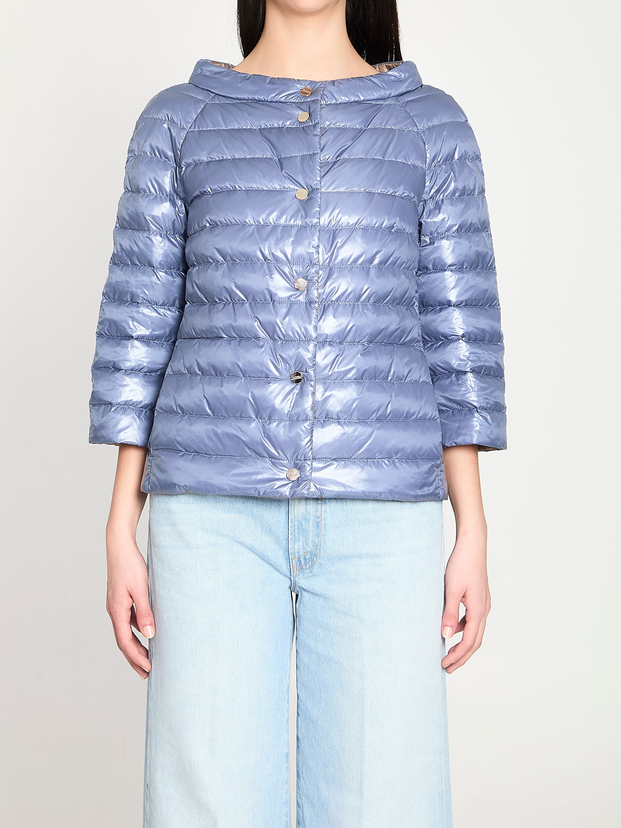 reversible short down jacket