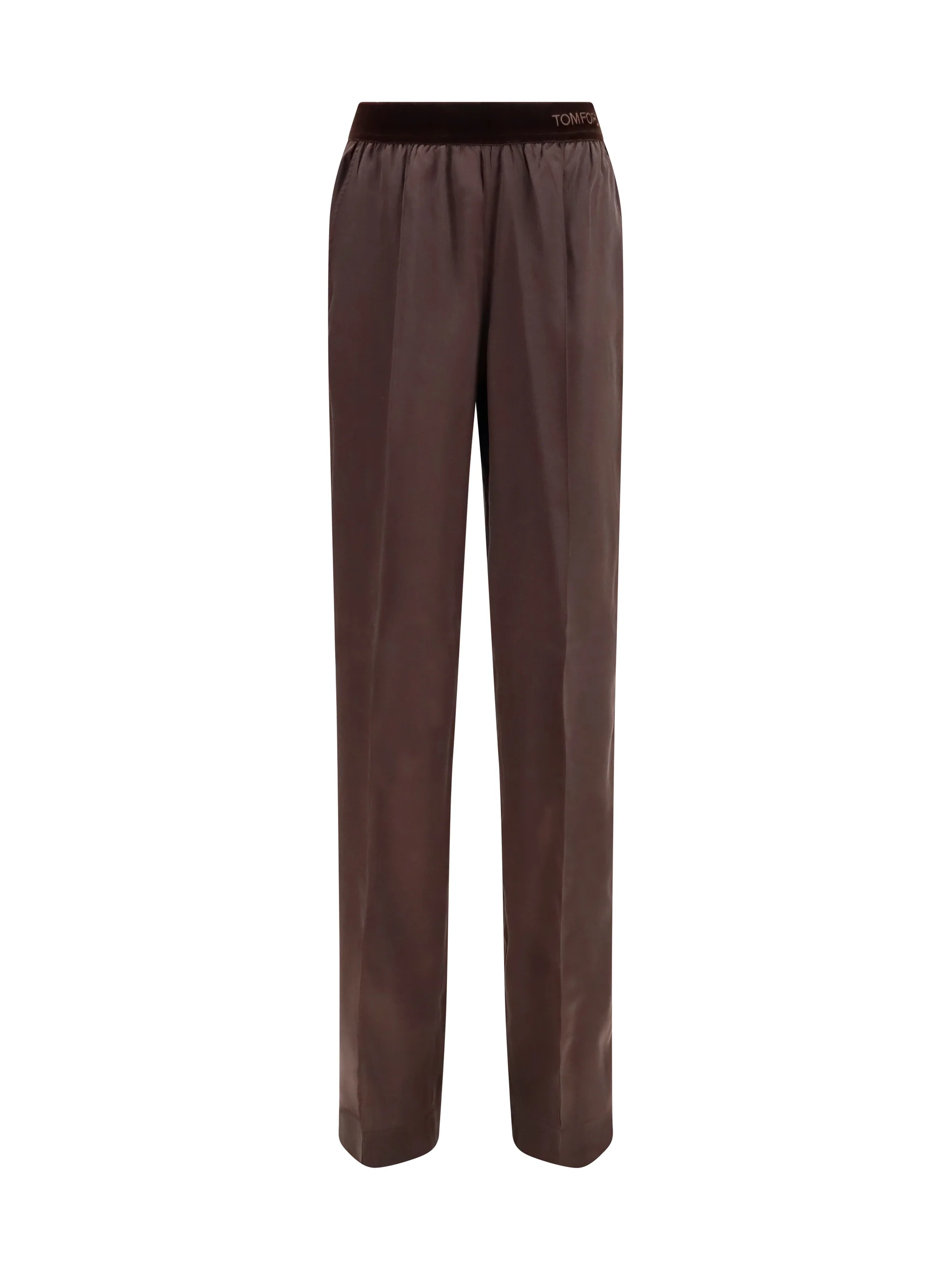 stretch silk satin pants