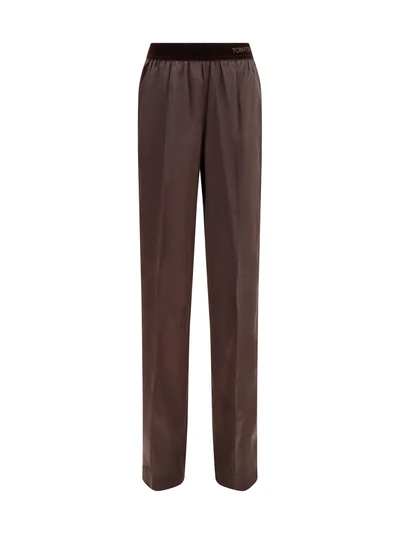 stretch silk satin pants