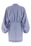 drawstring stripe mini striped cotton poplin dress