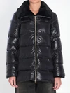 light puffer with collar ecofur