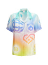 halftone logo short-sleeve shirt
