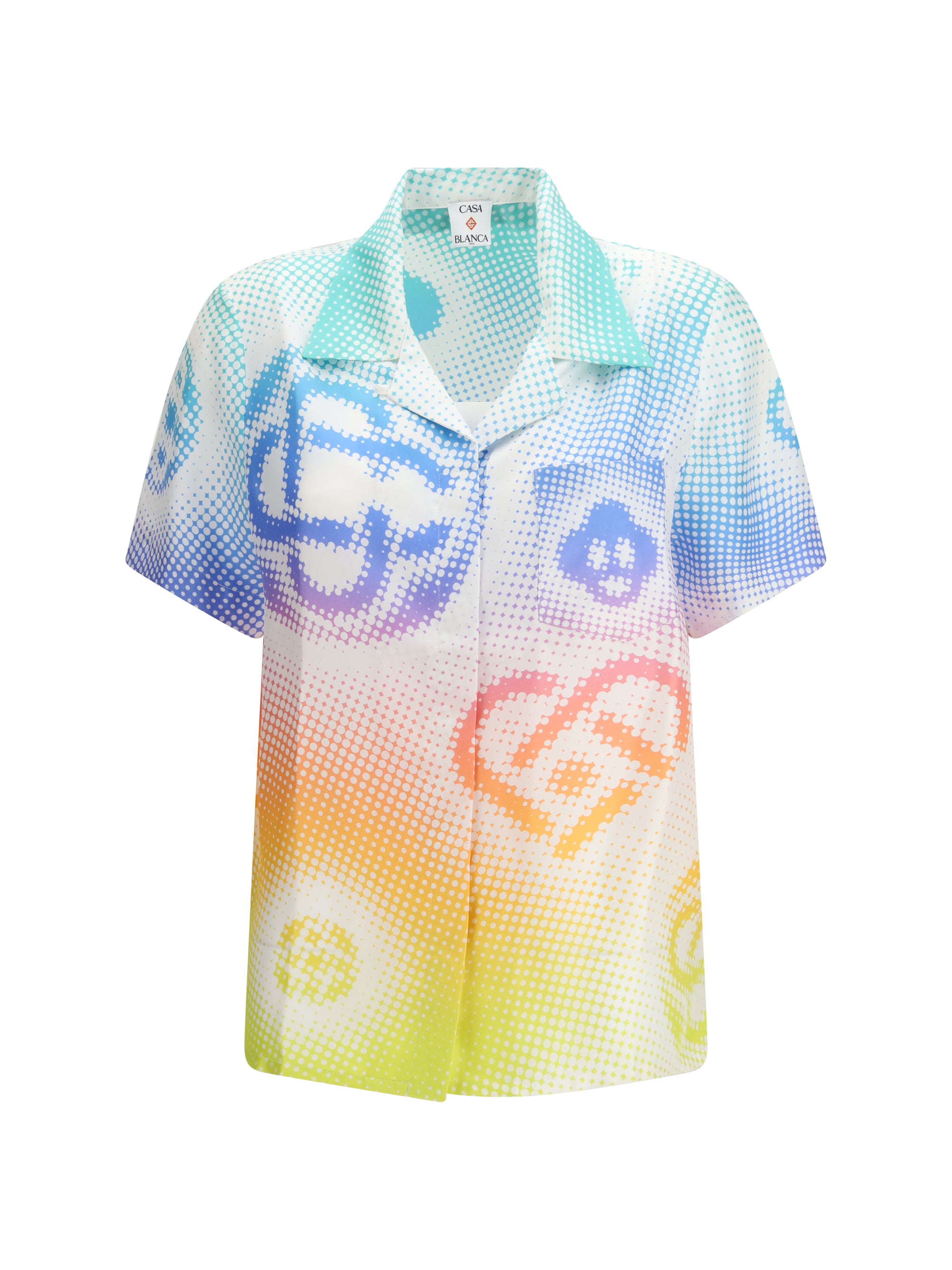 halftone logo short-sleeve shirt