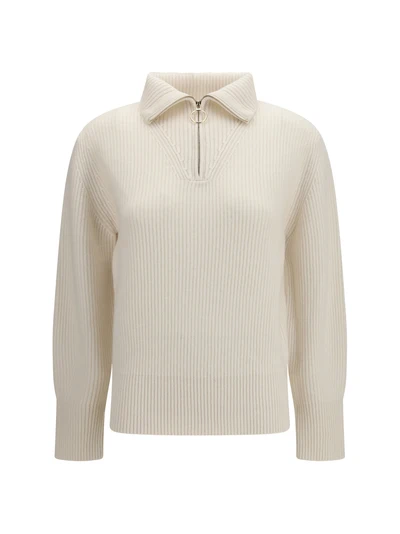 wool and cashmere half zip sweater