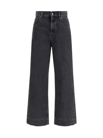 high-waisted cropped denim jeans