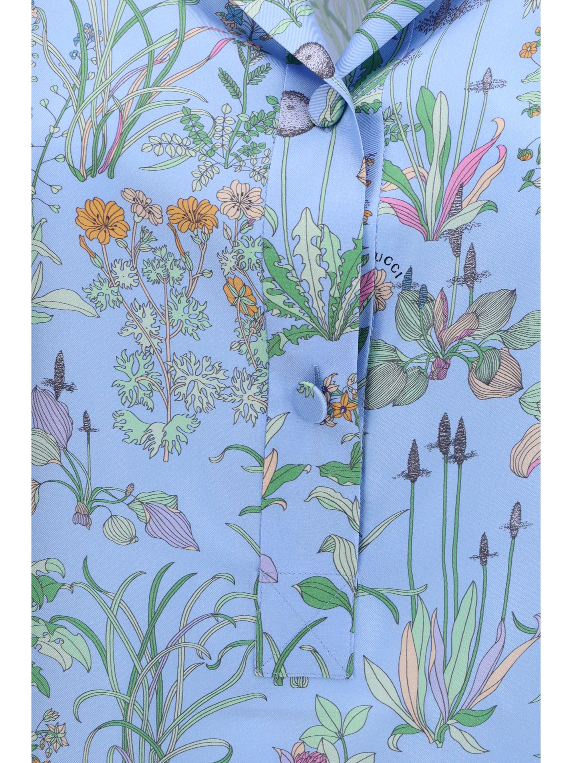 printed silk twill shirt