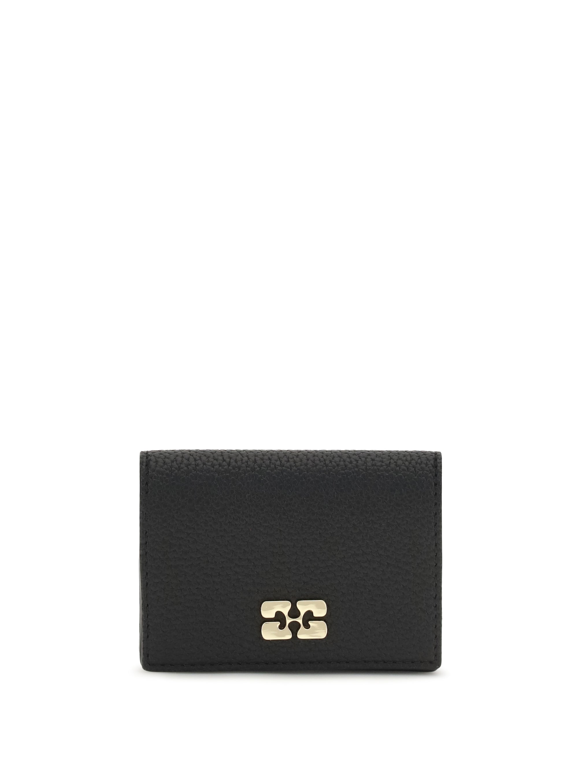 GANNI OS ganni bou card holder with flap grained