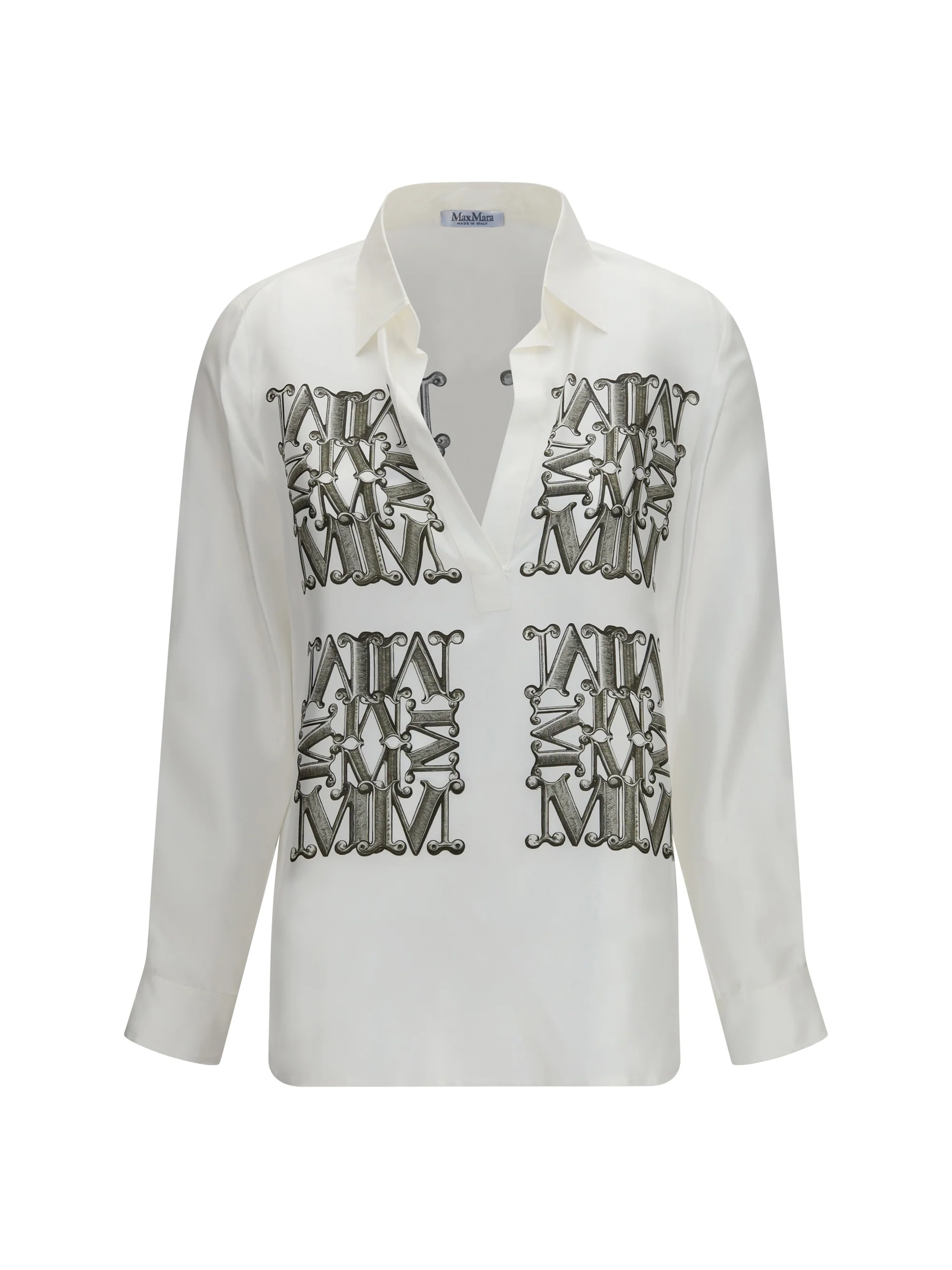 printed silk twill shirt